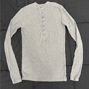 Gray Button-Up Women's Top